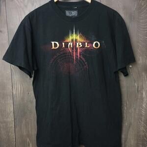 Blizzard Diablo III 3 T-Shirt Black Large Gaming Graphic Tee Short Sleeve